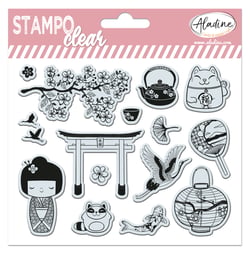 Lot de 16 tampons Aladine - Stampo Clear - Japon