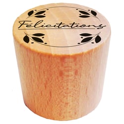 Tampon en bois rond - Félicitations