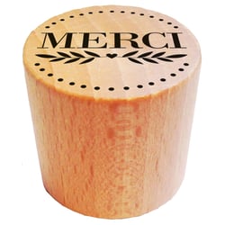 Tampon en bois rond - Merci