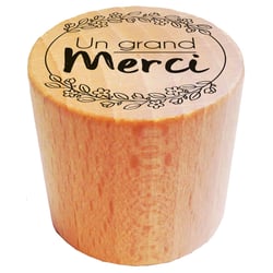 Tampon en bois rond - Un grand merci