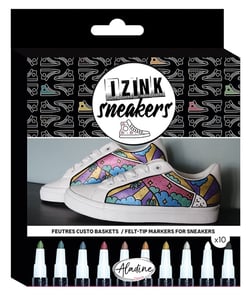 Lot de 10 feutres pour baskets - Aladine - Couleurs assorties - Izink sneakers