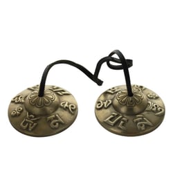 Cymbale Tibétaine en Bronze Gravure Mantra Grand Modèle
