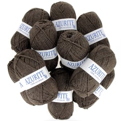 Lot de 10 fils à tricoter 100 % acrylique - Azurite - Tradition - Marron 0029