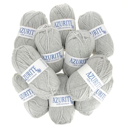 Lot de 10 fils à tricoter 100 % acrylique - Azurite - Tradition - Gris clair 579