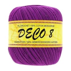 Pelote de fil à crocheter 100% coton - Distrifil - Déco 8 - Prune