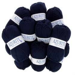 Lot de 10 fils à tricoter 100 % acrylique - Azurite - Tradition - Bleu marine 3090