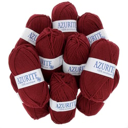 Lot de 10 fils à tricoter 100 % acrylique - Azurite - Tradition - Bordeaux 3025