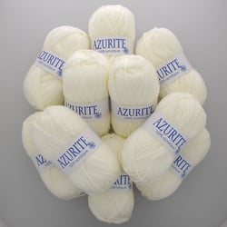 Lot de 10 fils à tricoter 100 % acrylique - Azurite - Tradition - Ecru 211