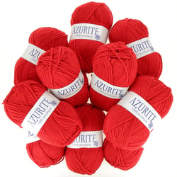 Lot de 10 fils à tricoter 100 % acrylique - Azurite - Tradition - Rouge 0156
