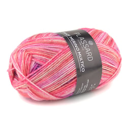 Pelote de fil à tricoter - Plassard - Tradi Merino Multicolore - Fuschia