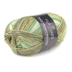 Pelote de fil à tricoter - Plassard - Tradi Merino Multicolore - Marron
