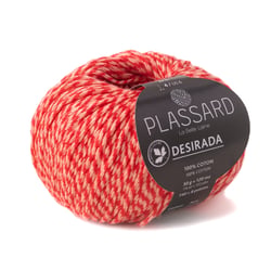 Pelote de fil à tricoter 100% coton - Plassard - Desirada - Rouge