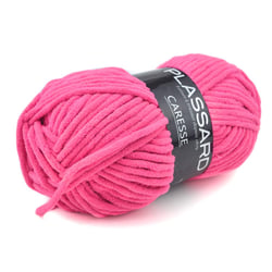 Pelote de fil à tricoter 100 % polyester - Plassard - Caresse - Rose 034