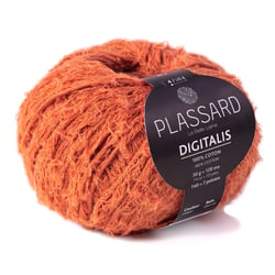 Pelote de fil à tricoter 100% coton - Plassard - Digitalis - Orange 54