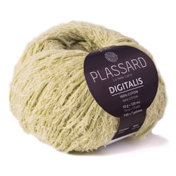 Pelote de fil à tricoter 100% coton - Plassard - Digitalis - Vert pâle 70