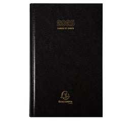 Agenda jounalier 2026 Exacompta -  Noir - 13,5 x 21 cm - Carré Euro-cents