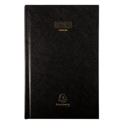 Agenda journalier 2026 Exacompta - Noir - 23,5 x 21 cm - Carré Travers