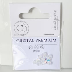 Perles cristal premium - 4mm - Nuance Blanc