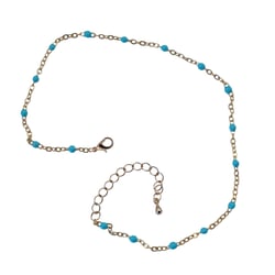 Chaine de cheville Artbimex - Acier - Turquoise Doré - 21cm + extension