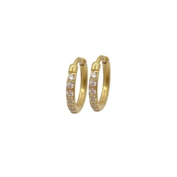 Boucles d'oreilles Artbimex - Acier doré + oxyde de zirconium - 12mm
