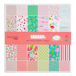Set de papiers imprimés - Motifs fleuris x6