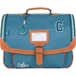 Cartable Tann's - Vert canard - Cyrillus Côme - 2 compartiments