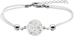 Bracelet coton  - acier email nacre