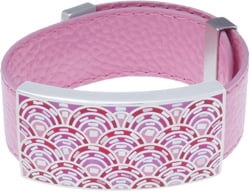Bracelet cuir 2 cm - acier email nacre
