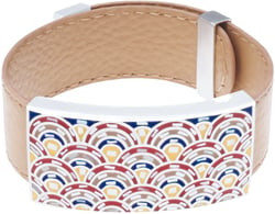 Bracelet cuir 2 cm - acier email nacre