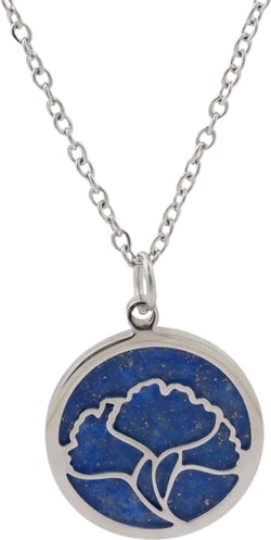 Collier avec feuille Ginkgo - Lapis Lazuli