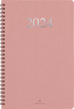 OBERTHUR Agenda PRIMROSE 27, spiralé, Janvier à Décembre 2024