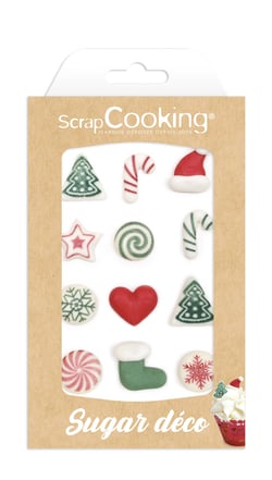 Lot de 12 décorations en sucre ScrapCooking®- Sweet Christmas - 12 g