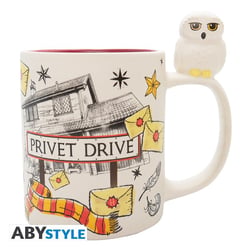 Mug Abystyle Harry Potter - Hibou Avec Couvercle, Céramique Blanche (13 Cm)