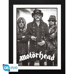 Tirage encadré GB Eye - Motörhead - Groupe noir et blanc  - 30,5 x 40,6 cm