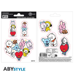 Lot de 2 planches d'autocollants GD eye music - BT21 - 16 x 11 cm