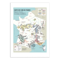 AFF 50x70 CARTE DES VINS DE FRANCE