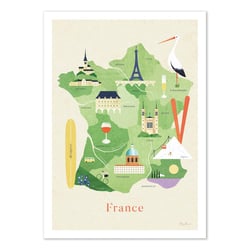 AFF 50X70 CARTE DE FRANCE