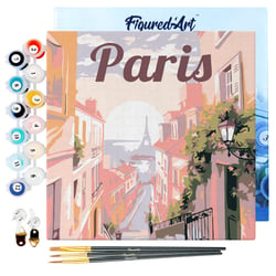 Peinture au numéro Figured'Art - Vue de Paris - 20 x 20 cm