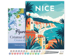 Peinture au numéro Figured'Art avec cadre - Affiche vintage Nice - 40 x 50 cm