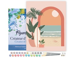 Peinture au numéro Figured'Art avec cadre - Arche vers la mer - Toile tendue sur châssis - 40 x 50cm