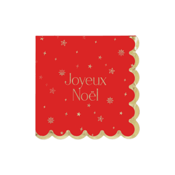 Serviette Artyfêtes - Joyeux Noël - Rouge et or