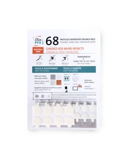 Pastille adhésive double-face SlimPYX - transparent - pack de 68