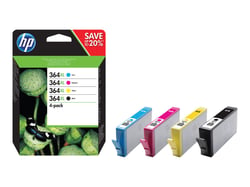 HP 364XL - pack de 4 - à rendement élevé - noir, jaune, cyan, magenta - originale - cartouche d'encre