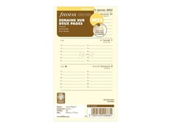 Recharge pour organiseur semainier 2022 - Personal - 9,5 x 17,1 cm - Filofax - Crème coton