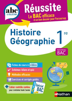 Histoire-Géographie 1re - ABC Réussite - Bac 2027 - Programme de première 2026-2027 - Enseignement commun - Cours, Méthode, Exercices et Corrigés guidés - EPUB