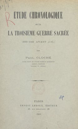 Étude chronologique sur la troisième guerre sacrée - 356-346 avant J.-C.