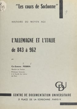 L'Allemagne et l'Italie de 843 à 962