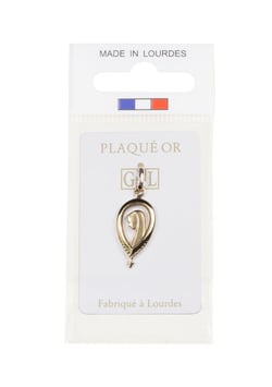 Médaille forme goutte d'eau, vierge de profil