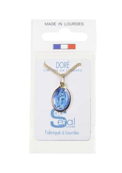 Ensemble constitué d'une médaille et d'une chaine - Médaille ovale Miraculeuse