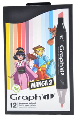 Lot de 12 marqueurs alcool Graph'it - Manga 2